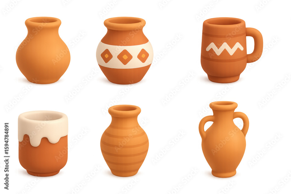 Ceramic pottery collection: clay vessels and artistic earthenware designs Ceramic pottery collection: clay vessels and artistic earthenware designs