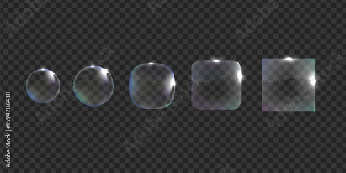 Liqiud glass panel. Transparent glass icon. Glass frames transparent. Ui and Ux glossy design