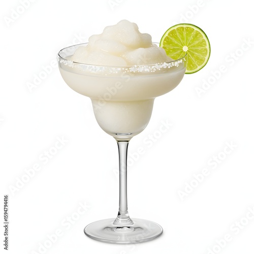 Frozen margarita with lime garnish