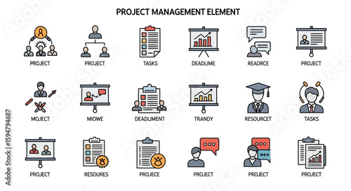 Project Management Element Icons