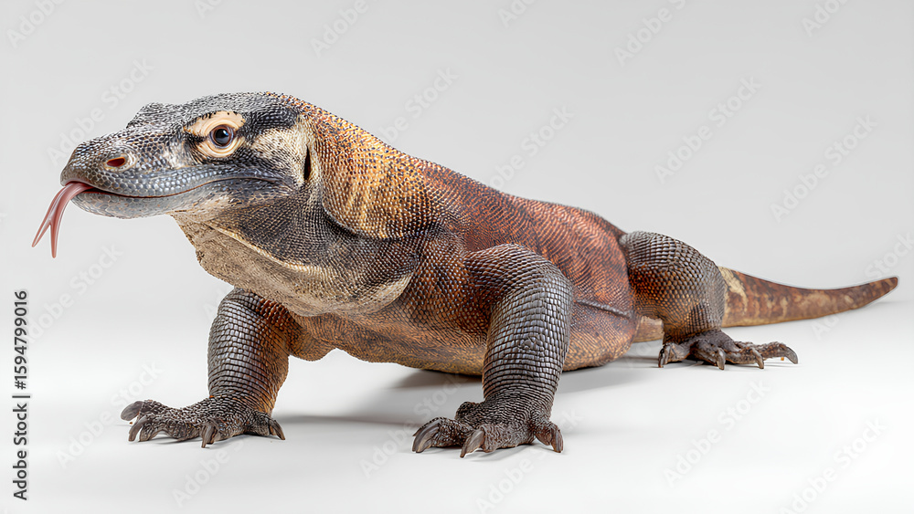 Obraz premium Komodo Dragon on White Background