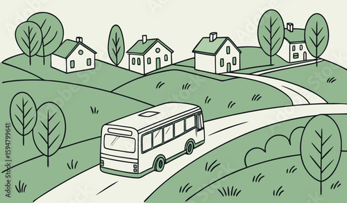 vector illustration of a village