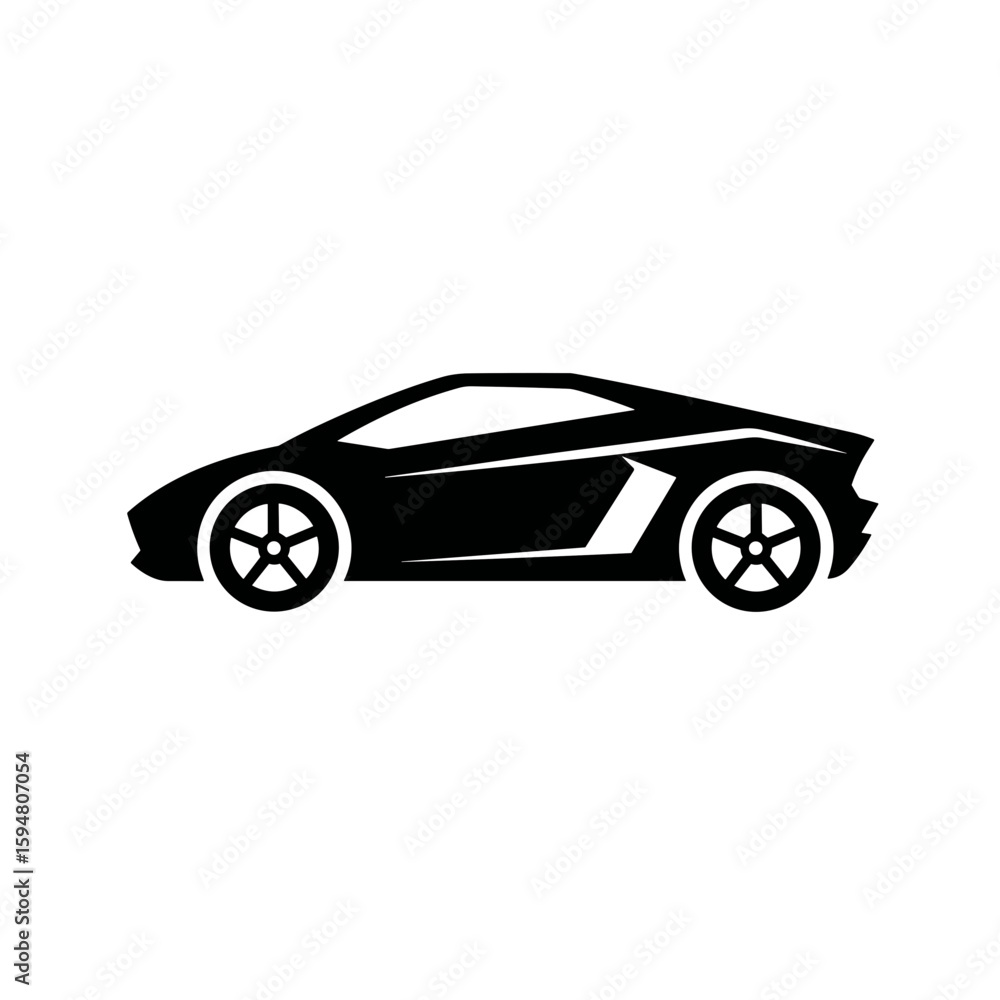 Naklejka premium Sport Car Clipart, Icon, Logo
