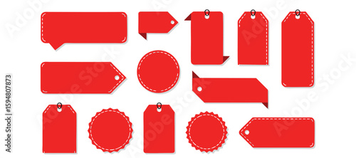 "Empty Red Price Tags – Bulk Blank Retail Price Labels for Stores"