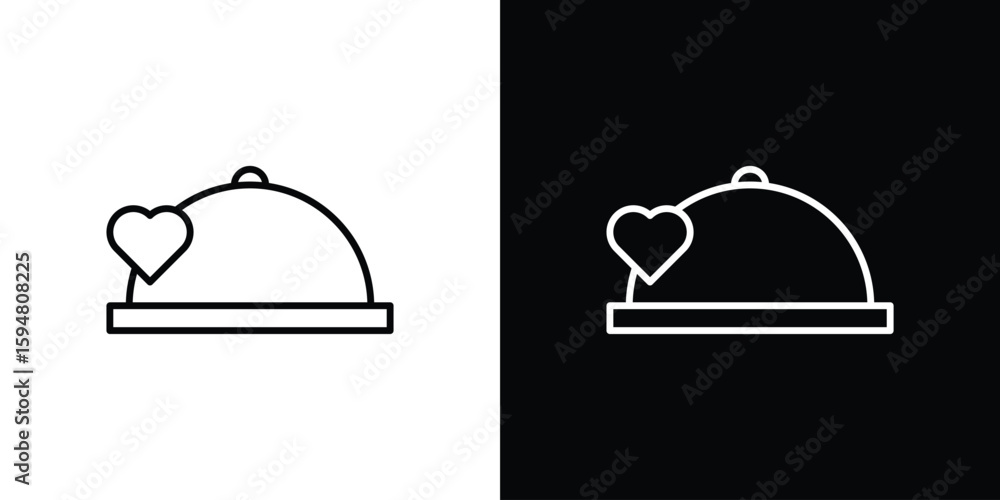 Obraz premium Wedding dinner icon linear icon. Line with editable stroke