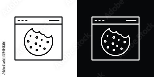 web Cookies icon linear icon. Line with editable stroke