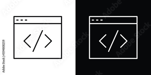 Web Code icon linear icon. Line with editable stroke