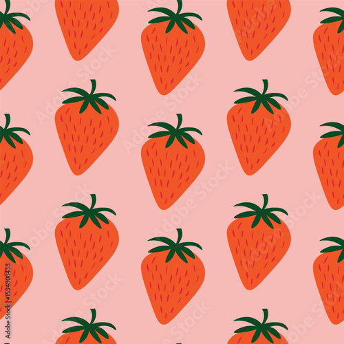 Seamless vector strawberries pattern