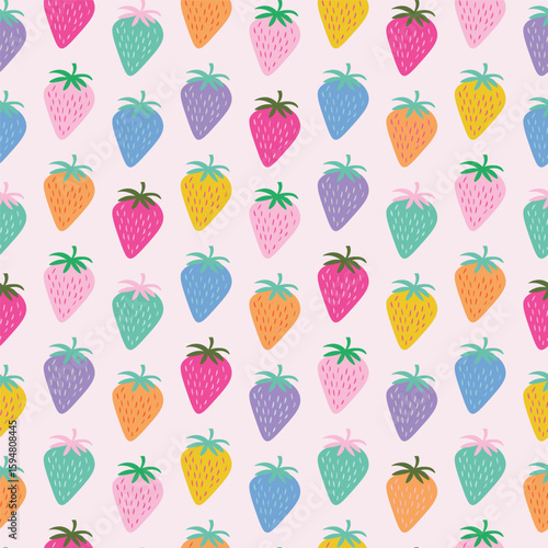 Seamless vector strawberries pattern