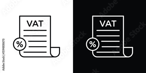 Value added tax VAT icon linear icon. Line with editable stroke