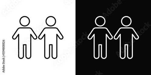 Twin icon linear icon. Line with editable stroke