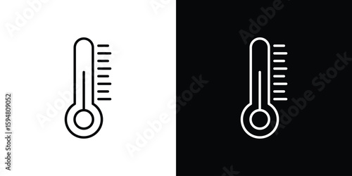 Thermometer icon linear icon. Line with editable stroke