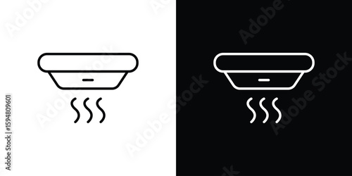 Smoke detector icon linear icon. Line with editable stroke