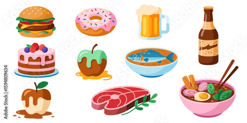 Culinary Collage: A visually appealing assortment of appetizing treats and culinary delights