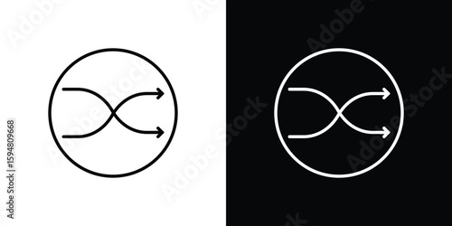 Shuffle icon linear icon. Line with editable stroke