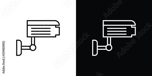 Security camera icon linear icon. Line with editable stroke