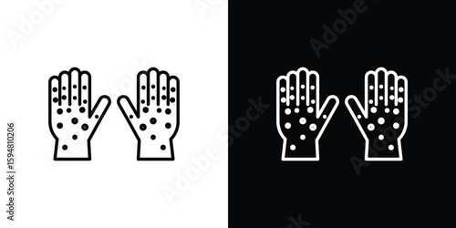 Rash hand icon linear icon. Line with editable stroke