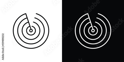 Radar detection icon linear icon. Line with editable stroke