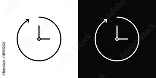 Past icon linear icon. Line with editable stroke