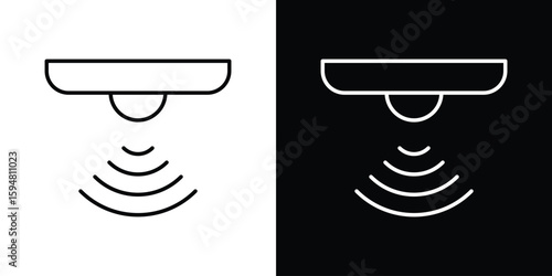 Motion sensor icon linear icon. Line with editable stroke
