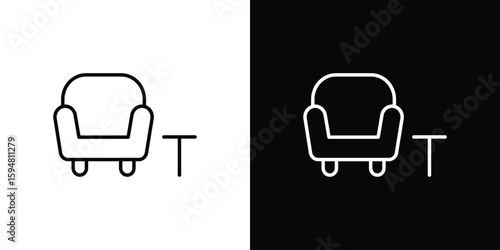 Lounge icon linear icon. Line with editable stroke