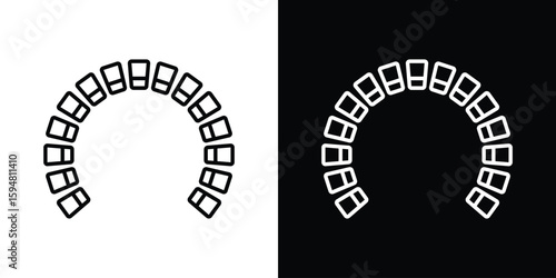 Lingual braces icon linear icon. Line with editable stroke