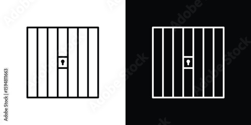Jail icon linear icon. Line with editable stroke
