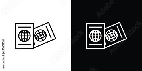 Immigration icon linear icon. Line with editable stroke