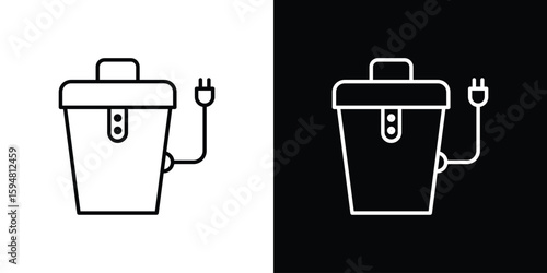 Garbage disposal icon linear icon. Line with editable stroke