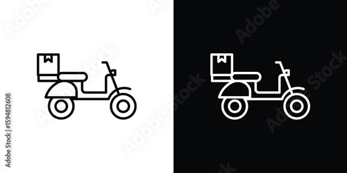 Food delivery icon linear icon. Line with editable stroke