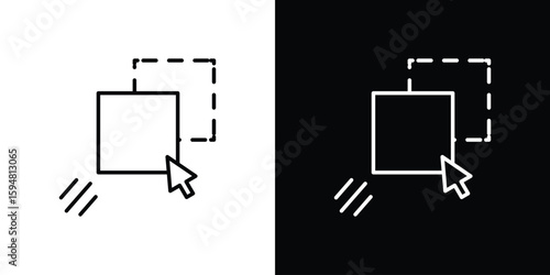 Drag and drop icon linear icon. Line with editable stroke