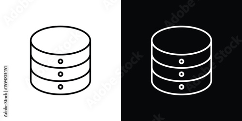 Cylinder database icon linear icon. Line with editable stroke