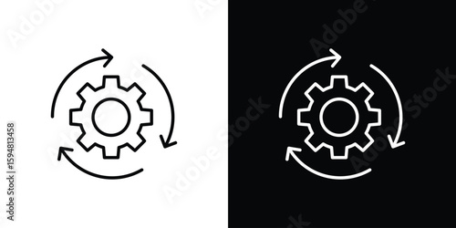 Devops icon linear icon. Line with editable stroke