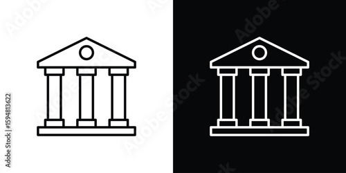 Courthouse icon linear icon. Line with editable stroke