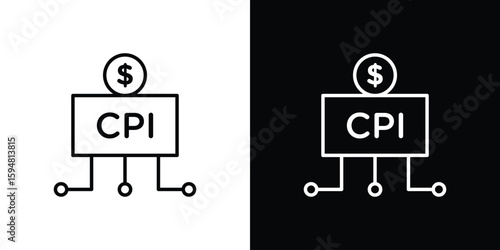 Consumer prices index icon linear icon. Line with editable stroke