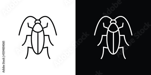 Cockroach icon linear icon. Line with editable stroke