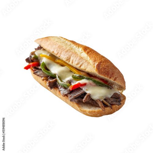 Delicious Philly Cheesesteak Sandwich on a Hoagie Roll