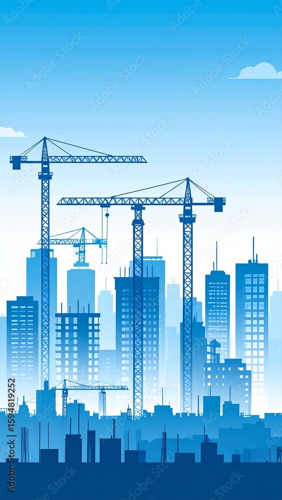 Obraz premium construction site with crane