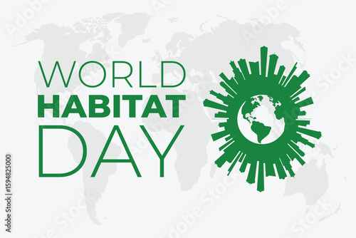 World Habitat Day, observed on October. Vector