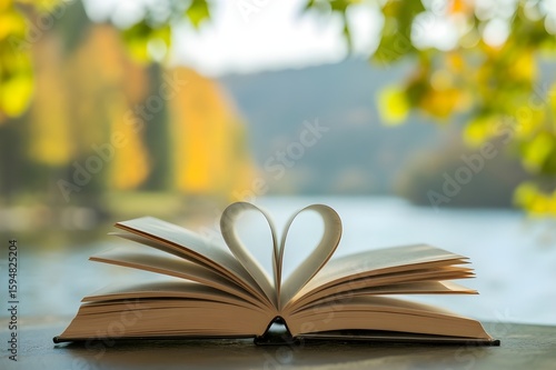 open book, bouquet of flowers, cup of coffee, quiet environment. Intinternational book lovers day concept.