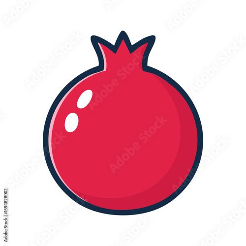 Pomegranate Icon Isolated o...