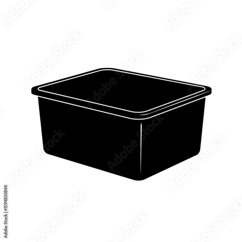 A simple plastic storage container isolated on white background