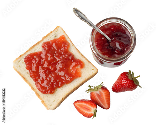Wallpaper Mural Strawberry jam and bread on a white background
 Torontodigital.ca