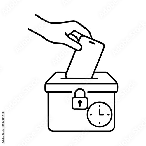 Hand locking phone inside timebox for screen control and digital wellness routine