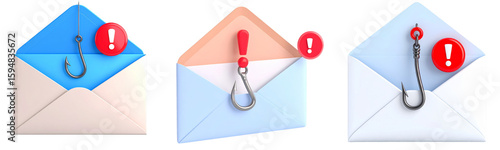 Wallpaper Mural Phishing email warning alert envelope security cyber threat scam internet fraud digital communication risk protection spam mail message danger caution information privacy identity theft online Torontodigital.ca