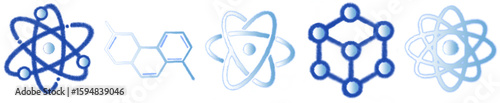 Abstract Light Blue Molecule Structure Illustration