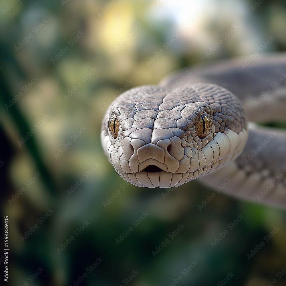 Obraz premium Close-up of a serpent in a natural setting, featuring scales, nature, snake, and more.