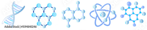 Abstract Light Blue Molecule Structure Illustration