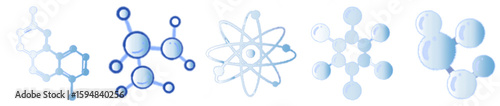 Abstract Light Blue Molecule Structure Illustration