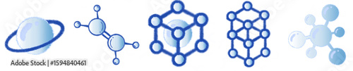 Abstract Light Blue Molecule Structure Illustration